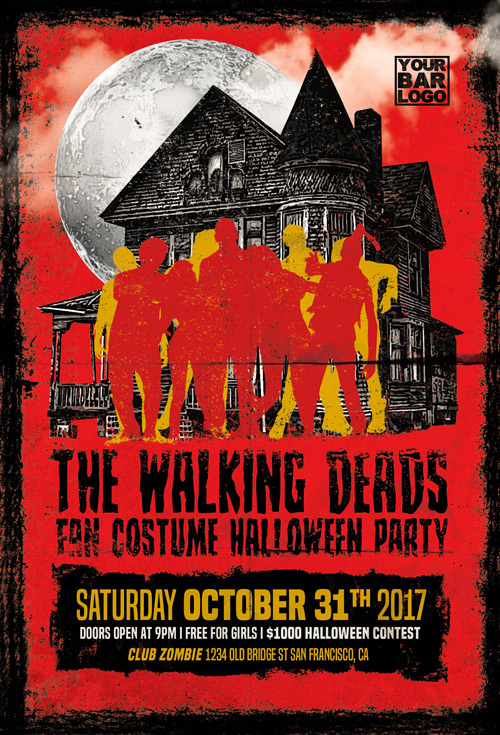 The Walking Deads Party Flyer Template
