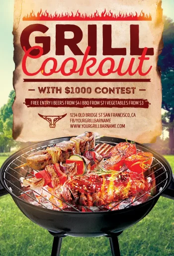 BBQ Grill Event Flyer Template