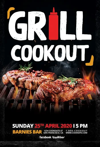 Grill Cookout Free Flyer Template