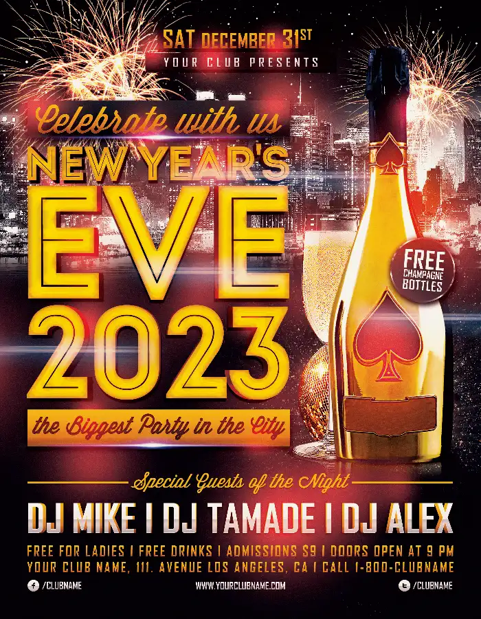 Free New Year’s Eve Party Poster Template